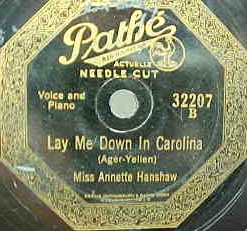 Lay Me Down In Carolina-Pathe 33207B